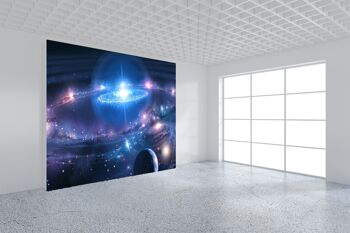Galaxie dans l'espace profond papier peint mural Art mural Peel & Stick décor auto-adhésif texturé grand mur Art impression 1 8