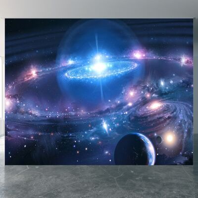 Galaxie dans l'espace profond papier peint mural Art mural Peel & Stick décor auto-adhésif texturé grand mur Art impression 2