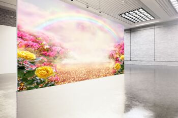 Arc-en-ciel et fleurs papier peint mural Art mural Peel & Stick décor auto-adhésif texturé grand mur Art Print 10