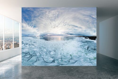Sea covered with Ice Wall Mural Wallpaper Wall Art Peel & Stick Self Adhesive Decor Textured Large Wall Art Print