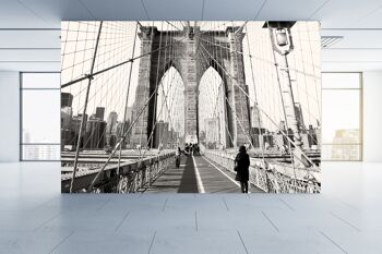 Vintage Photo de Brooklin Bridge murale papier peint Wall Art Peel & Stick décor auto-adhésif texturé grand mur Art Print 2