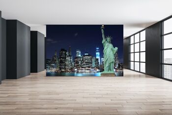 La Statue de la liberté la nuit papier peint mural Art mural Peel & Stick décor auto-adhésif texturé grand mur Art Print 4