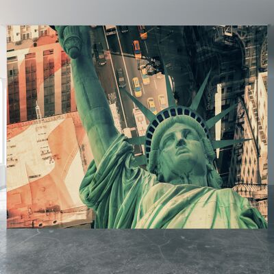 Estados Unidos de América Collage Wall Mural Wallpaper Wall Art Peel & Stick Decoración autoadhesiva Textured Large Wall Art Print