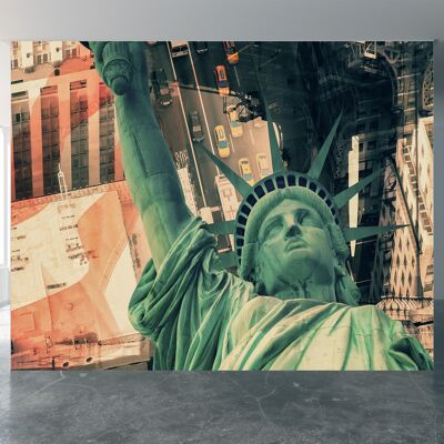 United States of America Collage Wall Mural Wallpaper Wall Art Peel & Stick Self Adhesive Decor Textured Large Wall Art Print