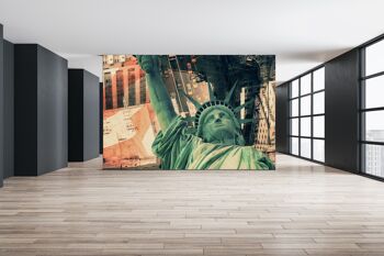 États-Unis d'Amérique Collage Papier Peint Papier Peint Mur Art Peel & Stick Décor Auto-Adhésif Texturé Grand Mur Art Print 4