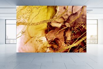 Peinture abstraite d'or papier peint mural Art mural Peel & Stick décor auto-adhésif texturé grand mur Art Print 2