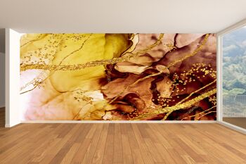 Peinture abstraite d'or papier peint mural Art mural Peel & Stick décor auto-adhésif texturé grand mur Art Print 7