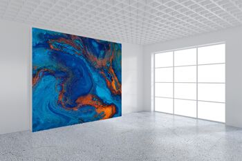 Bleu et Orange mélange marbre murale papier peint Wall Art Peel & Stick décor auto-adhésif texturé grand mur Art Print 7