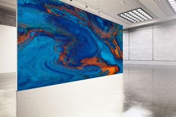 Bleu et Orange mélange marbre murale papier peint Wall Art Peel & Stick décor auto-adhésif texturé grand mur Art Print 9