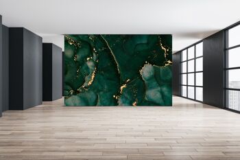 Or et vert abstrait marbre papier peint mural Art mural Peel & Stick décor auto-adhésif texturé grand mur Art Print 4