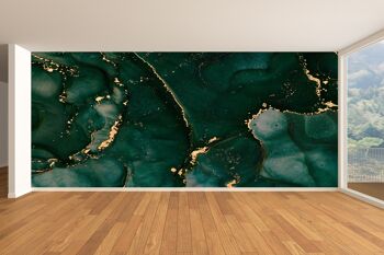 Or et vert abstrait marbre papier peint mural Art mural Peel & Stick décor auto-adhésif texturé grand mur Art Print 7