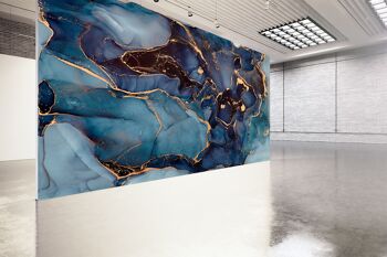 Marbre dans les tons de bleu papier peint mural Art mural Peel & Stick décor auto-adhésif texturé grand mur Art Print 10