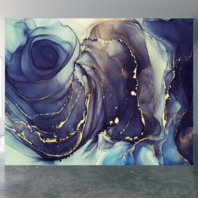 Blau und Lila Schlangen Metallic Swirl Wandbild Tapete Wandkunst abziehen und aufkleben, selbstklebendes Dekor, strukturierter großer Wandkunstdruck