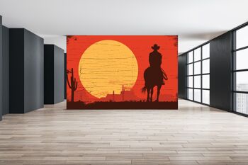 Vieux bateau au coucher du soleil sur la mer murale papier peint Wall Art Peel & Stick auto adhésif Decor texturé grand mur Art Print 4