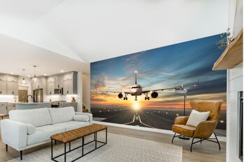 Avion sur la piste murale papier peint Art mural Peel & Stick décor auto-adhésif texturé grand mur Art Print 3