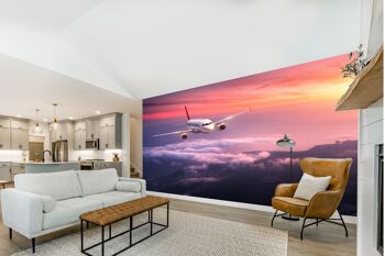 Avion au-dessus des nuages papier peint mural Art mural Peel & Stick décor auto-adhésif texturé grand mur Art Print 3