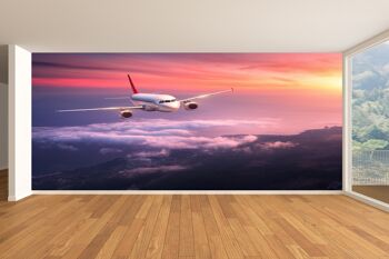 Avion au-dessus des nuages papier peint mural Art mural Peel & Stick décor auto-adhésif texturé grand mur Art Print 7