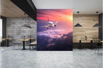 Avion au-dessus des nuages papier peint mural Art mural Peel & Stick décor auto-adhésif texturé grand mur Art Print 9