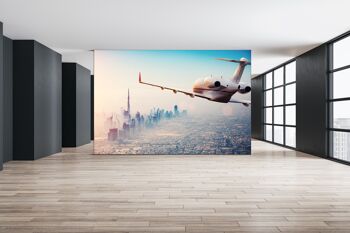 Avion au-dessus de Dubaï Papier Peint Mural Papier Peint Art Peel & Stick Décor Auto-Adhésif Texturé Grand Mur Art Print 4