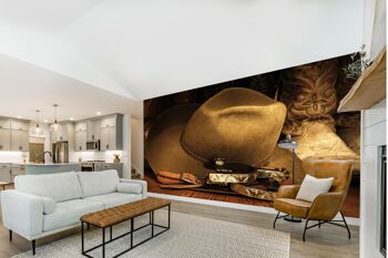 Chapeau de cow-boy et bottes murale papier peint Wall Art Peel & Stick décor auto-adhésif texturé grand mur Art Print 10