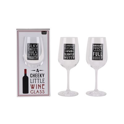 3 Assorted Cheeky Little Wine Glasses