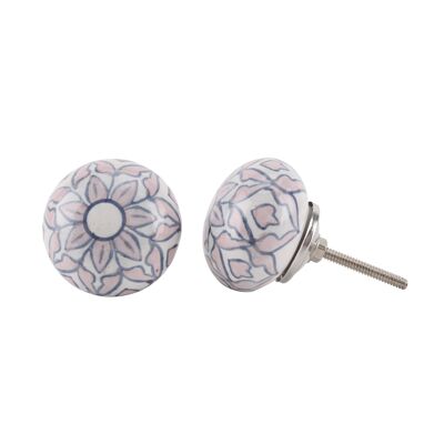 Pink & Blue Flower Drawer Pull