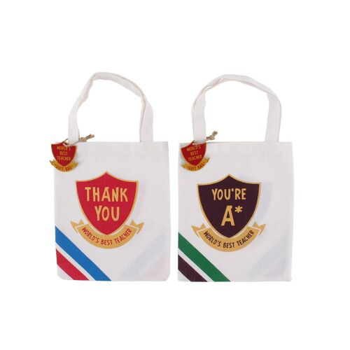 2 Assorted Worlds Best Teacher Gift Bags