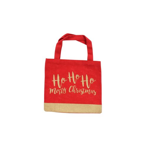 Ho Ho Ho Glitter Canvas Gift Bags