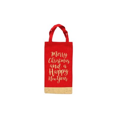 Merry Christmas Glitter Bottle Bag