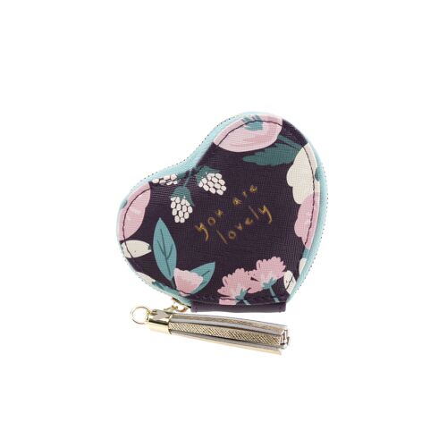 You Are Lovely' Purple Heart Coin Purse