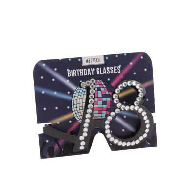 Black Clear Crystal '18th' Birthday glasses