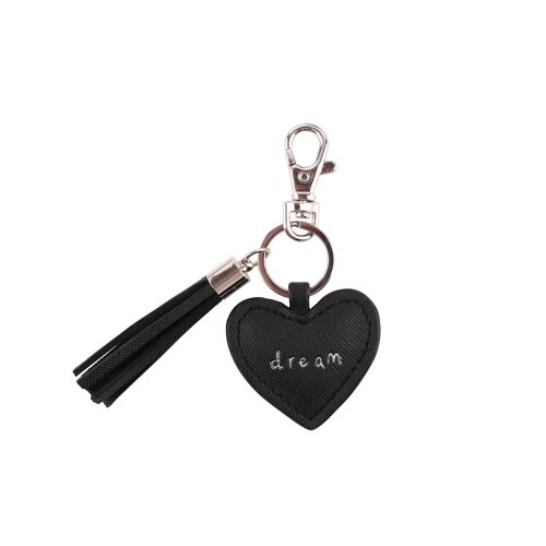 Send With Love Heart Keyring 'Dream' In Black