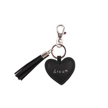 Send With Love Porte-clés Coeur 'Dream' En Noir