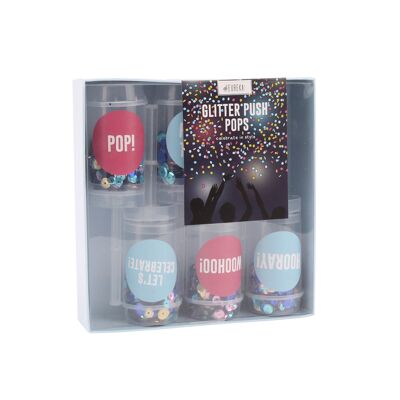 Eureka Box of 6 Glitter Push Pops