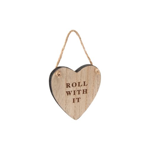 Loft Roll With It Wooden Heart Hanger