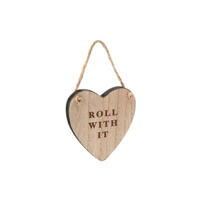 Loft Roll With It Wooden Heart Hanger