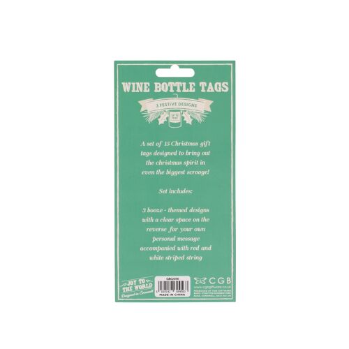 Pack of 15 Blitzened Wine Bottle Gift Tags