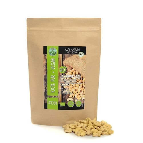 Organic cashew nuts 1000g