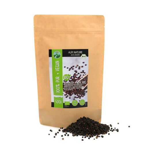 Organic black peppercorns 500g