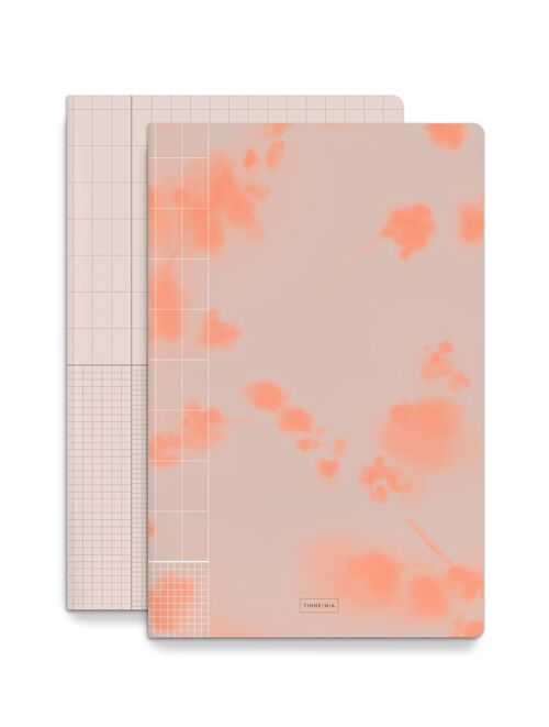 Excercise book A4 - set2 - Rose Grid / Ginger Blossom