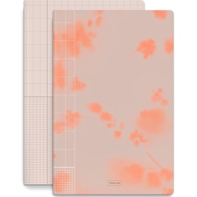Cahier d'exercices A4 - set2 - Rose Grid / Ginger Blossom