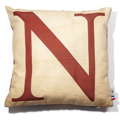 Housse de coussin alphabet lettre N