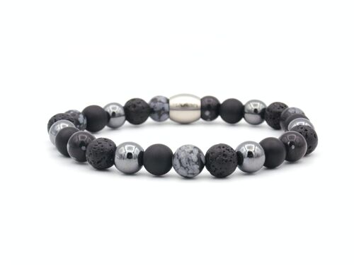 Bracelet Nane mix zwart (8mm)