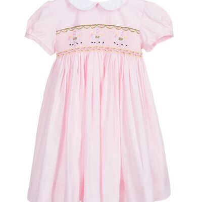 Merry Go Round Pink Smocked Dress 3-24 Months