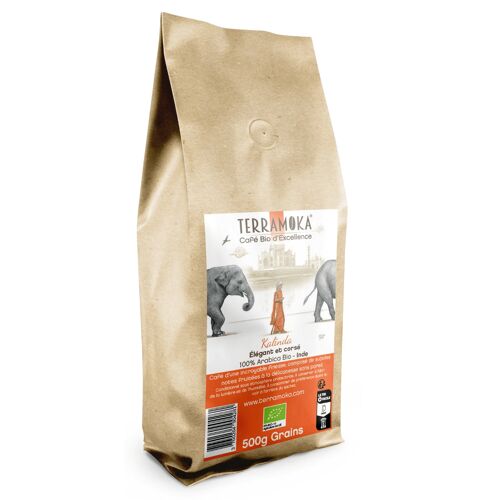 Cafe bio en grains 500g - DLC au 06/12/2023 - inde - Kalindia