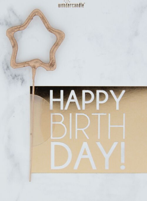 Happy Birthday 437 marble Mini Wondercard