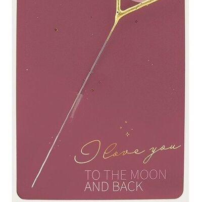 I love you to the Moon and back rosa Classic Wondercard
