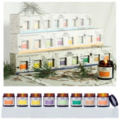 Coffret de 8 bougies authentiques - les aromatiques