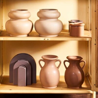 Beige stoneware vase