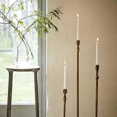 Set of 8 candles - 25cm - White